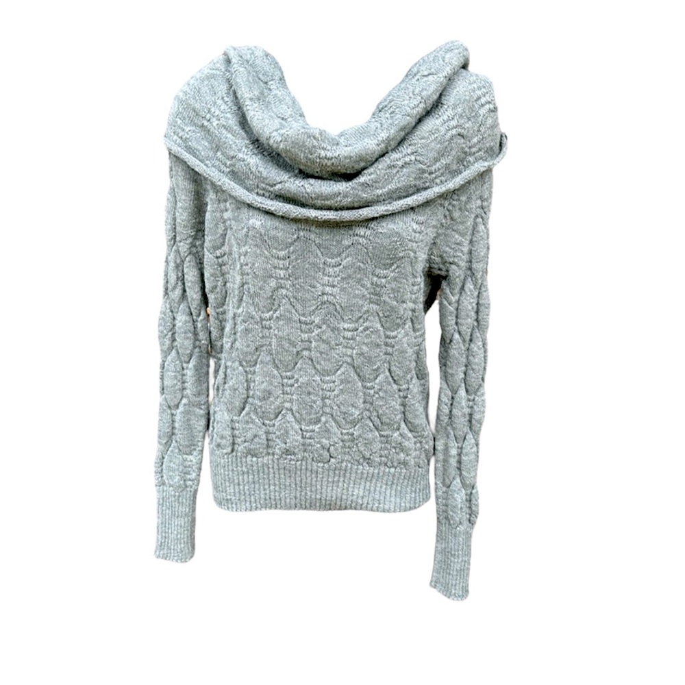SKIN grey textured cowl neck sweater, S, NWT